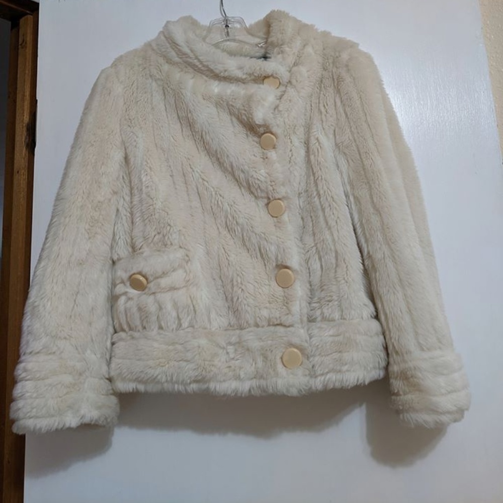 Marc Jacobs White Faux Fur Coat